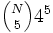 \textstyle{{N \choose 5} 4^5}