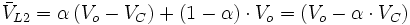 \bar V_{L2}=\alpha \left(V_o-V_C\right) + \left(1-\alpha\right)\cdot V_o=\left(V_o - \alpha\cdot V_C\right)