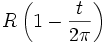 R\left(1-\frac{t}{2\pi}\right)