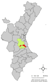 Localisation d'Alzira dans la Communauté Valencienne