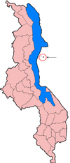 Localisation du district de Likoma (en rouge) à l'intérieur du Malawi