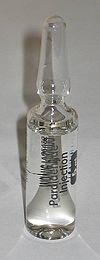 A 5ml glass ampoule of Paraldehyde.