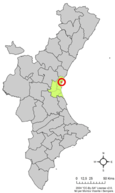 Localisation de Albuixech province de Valence en Espagne et dans la Communauté valencienne