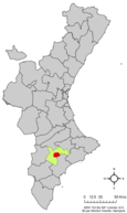 Localisation de Ibi province d'Alicante en Espagne et dans la Communauté valencienne