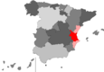 Localisation de la Province de Valence dans la Communauté valencienne et en Espagne