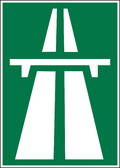 Panneau autoroute à bond vert