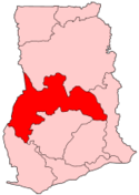 Localisation de la Région de Brong Ahafo au Ghana