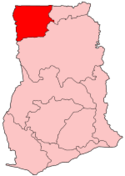 Localisation de la Région du Haut Ghana occidental au Ghana