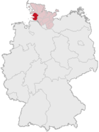 Localisation de l'arrondissement de Dithmarschen en Allemagne