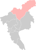Localisation du district de Conghua dans la préfecture de Guangzhou (en rose)