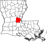 Situation de la paroisse des  Avoyelles en Louisiane