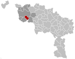 Situation de la ville au sein dela province de Hainaut