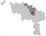 Situation de la ville dans l'arrondissement de Soignies et la province de Hainaut