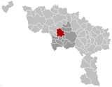 Situation de la commune au sein del'arrondissement de Mons et dela province de Hainaut