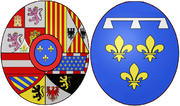 Arms of Louise Élisabeth d'Orléans (1709-1742), Queen consort of Spain.png