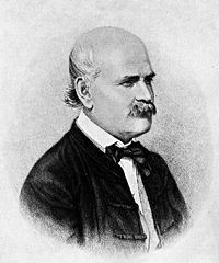 Portrait du Dr Ignace Semmelweis, dessin à la plume de Jenő Dopy, 1860