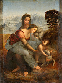 La Vierge, l'Enfant Jésus et sainte Anne, by Leonardo da Vinci, from C2RMF retouched.jpg