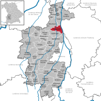 Situation de Langweid dans l'arrondissement d'Augsbourg