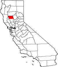 Carte indiquant la situation du comté de Glenn dans l'État de Californie