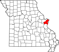 Map of Missouri highlighting Saint Louis County.svg