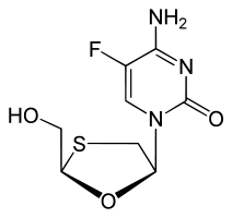 Structure chimique de l'emtricitabine