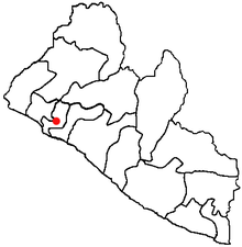 Bensonville sur la carte administrative du Libéria