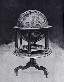 L'un des globes célestes de Molyneux, conservé à la bibliothèque de Middle Temple – ici reproduit sur le frontispice de la réimpression de 1889 par la Hakluyt Society de A Learned Treatise of Globes, both Cœlestiall and Terrestriall, l'une des éditions anglaises de l'ouvrage en latin de Robert Hues Tractatus de Globis (1594).