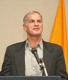 Norman G. Finkelstein au cours d'une conférence à l'Université Suffolk (2005).