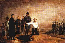 L'exécution de Robert Blum ; peinture de Carl Steffeck, 1848-49.
