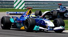 Photo de Giancarlo Fisichella pilotant une Sauber C23 au Grand Prix des États-Unis 2004.
