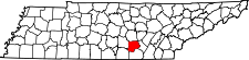 Map of Tennessee highlighting Grundy County.svg