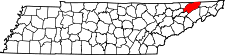 Map of Tennessee highlighting Hawkins County.svg