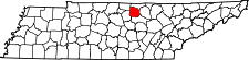 Map of Tennessee highlighting Jackson County.svg