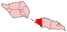Localisation du district de A'ana (en rouge) à l'intérieur des Samoa