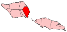Localisation du district de Fa'asaleleaga (en rouge) à l'intérieur des Samoa