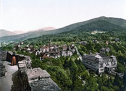 Carte postale du début du XXe siècle. Le Hochblauen depuis Badenweiler.