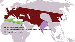  La carte de l'habitat originel de l'aurochs