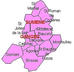 Communauté de communes des Cévennes Gangeoises et Sumenoises (carte)