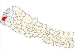 Localisation du district de Dadeldhura