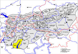 Carte de localisation des montagnes autour du lac de Garde.