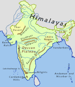 Carte de localisation du Vindhya.