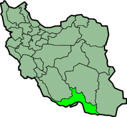 Carte montrant la position du Hormozgan