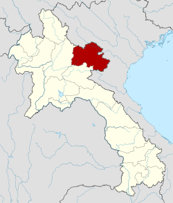 Carte du Laos mettant en évidence la province de Houaphan.
