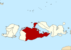Situation du kabupaten de Sumbawa dans les petites îles de la Sonde occidentales.