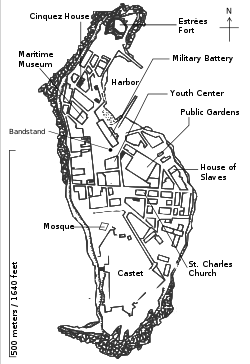 Carte de l'île de Gorée