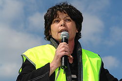 Michèle Rivasi à Lyon, le 17 mars 2007, lors de la manifestation contre l'EPR