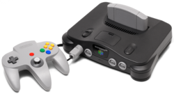Une Nintendo 64 avec une manette