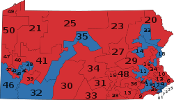 PA State Senate districts by party.svg