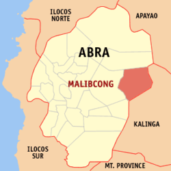 Localisation de Malibcong (en rouge) dans la province d'Abra.