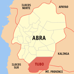 Localisation de Tubo (en rouge) dans la province d'Abra.
